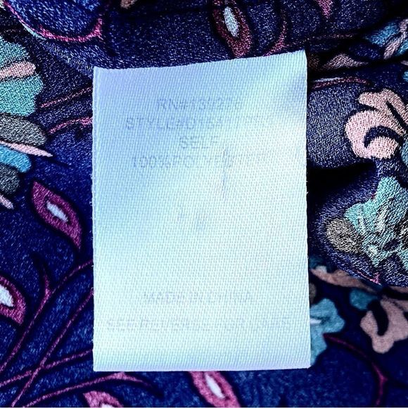 Daniel Rainn Stitch Fix Floral Sleeveless Blue Blouse Size L - Picture 6 of 7